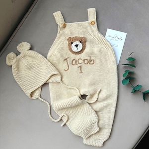 Personalized Teddy Bear 1st Birthday Romper Set: Organic Cotton Outfit
