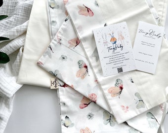Organic Cotton Baby Bedding Set: Butterfly Duvet Cover, Pillowcases & Sheet