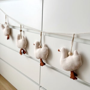 Handmade Goose Garland: Scandinavian Nursery Decor