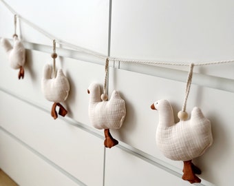 Handmade Goose Garland: Scandinavian Nursery Decor