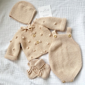 Newborn Baby Coming Home Outfit, Knitted Baby Outfit, Organic Baby Clothing Set, Unisex Baby Clothes, New Baby Gift, Baby Shower Gift