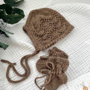Baby Socks and Bonnet- Alpaca Baby Socks - Woolen Baby Bonnet- Baby Booties - Hand Knitted Baby Socks and Bonnet, New Baby Gift