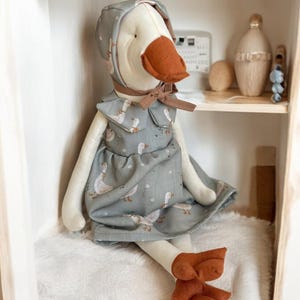 Handmade Goose Doll: Personalized Stuffed Animal Toy, Nursery Decoration