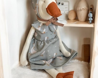 Handmade Goose Doll: Personalized Stuffed Animal Toy, Nursery Decoration