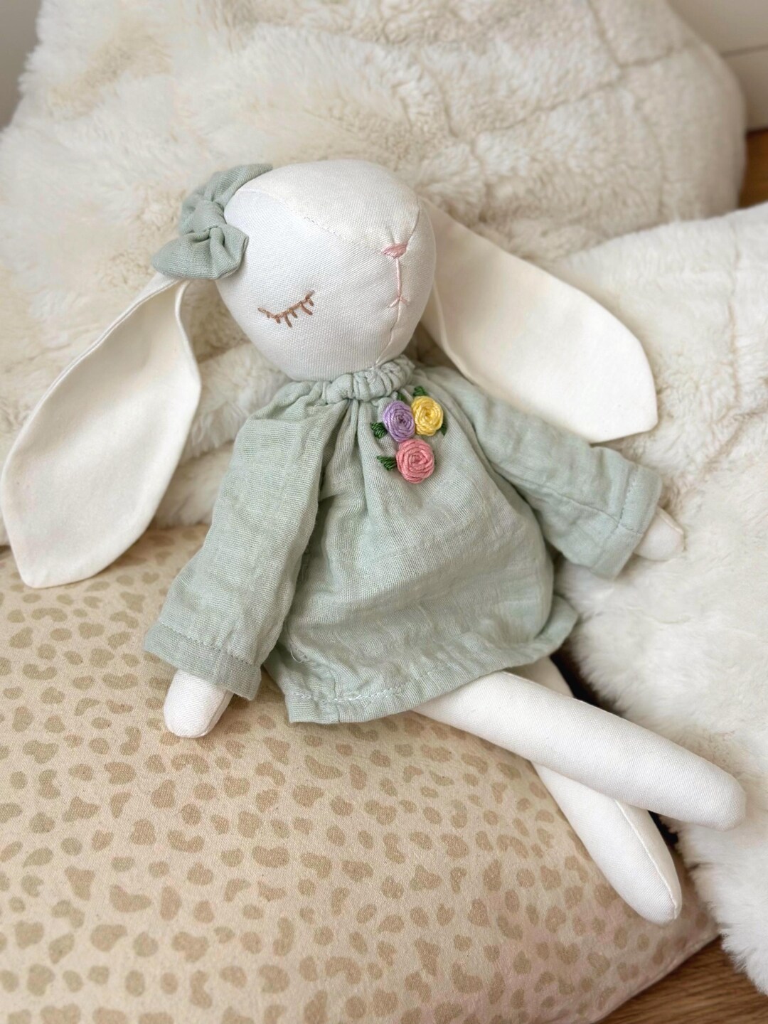 Personalized Linen Bunny Toy: Handmade Stuffed Animal, Nursery Decor - Etsy