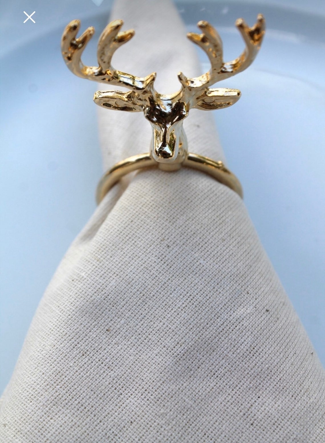 Luxury Christmas Napkin Rings Gold Reindeer Napkin Rings Etsy