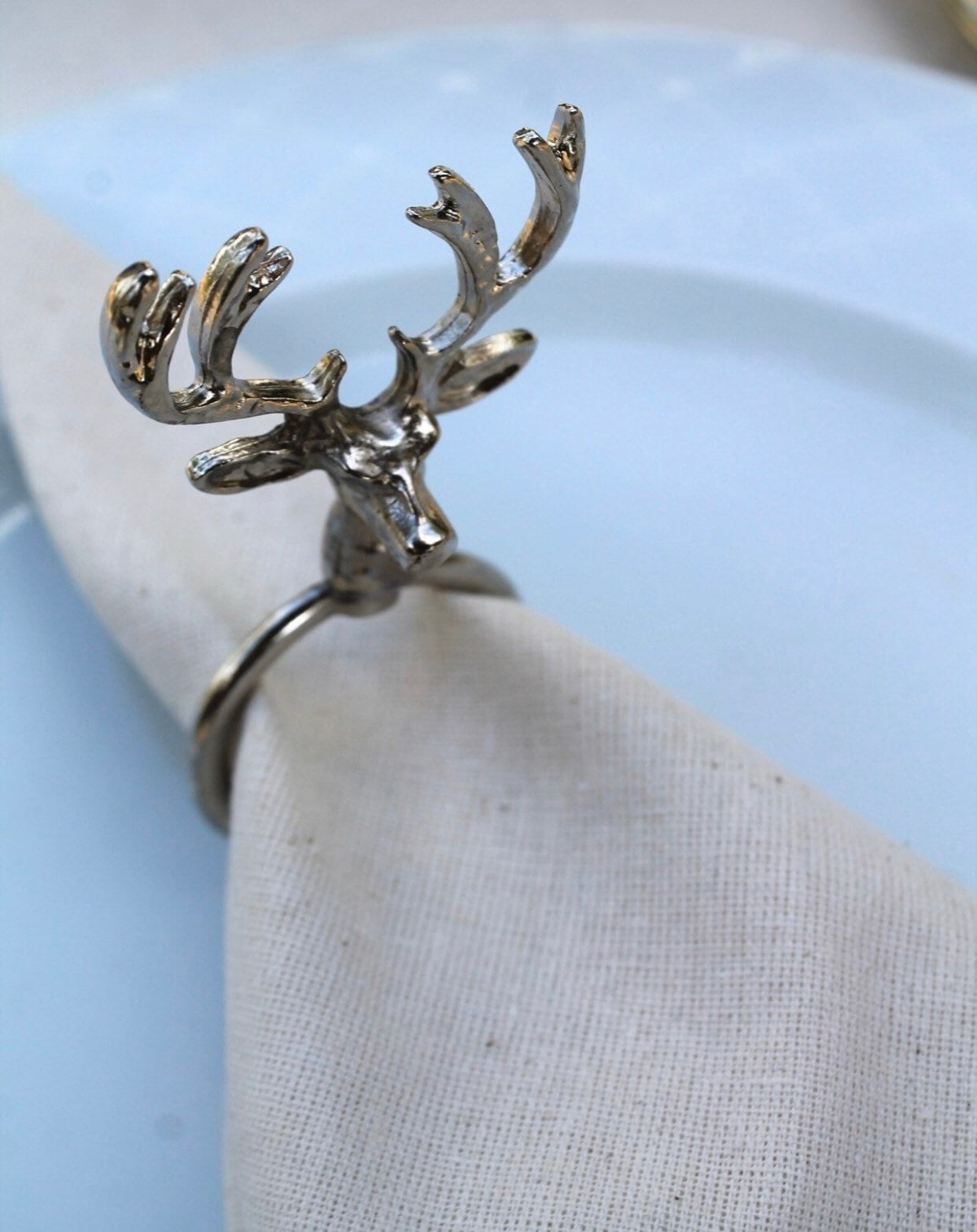 Luxury Christmas Napkin Rings Gold Reindeer Napkin Rings Etsy