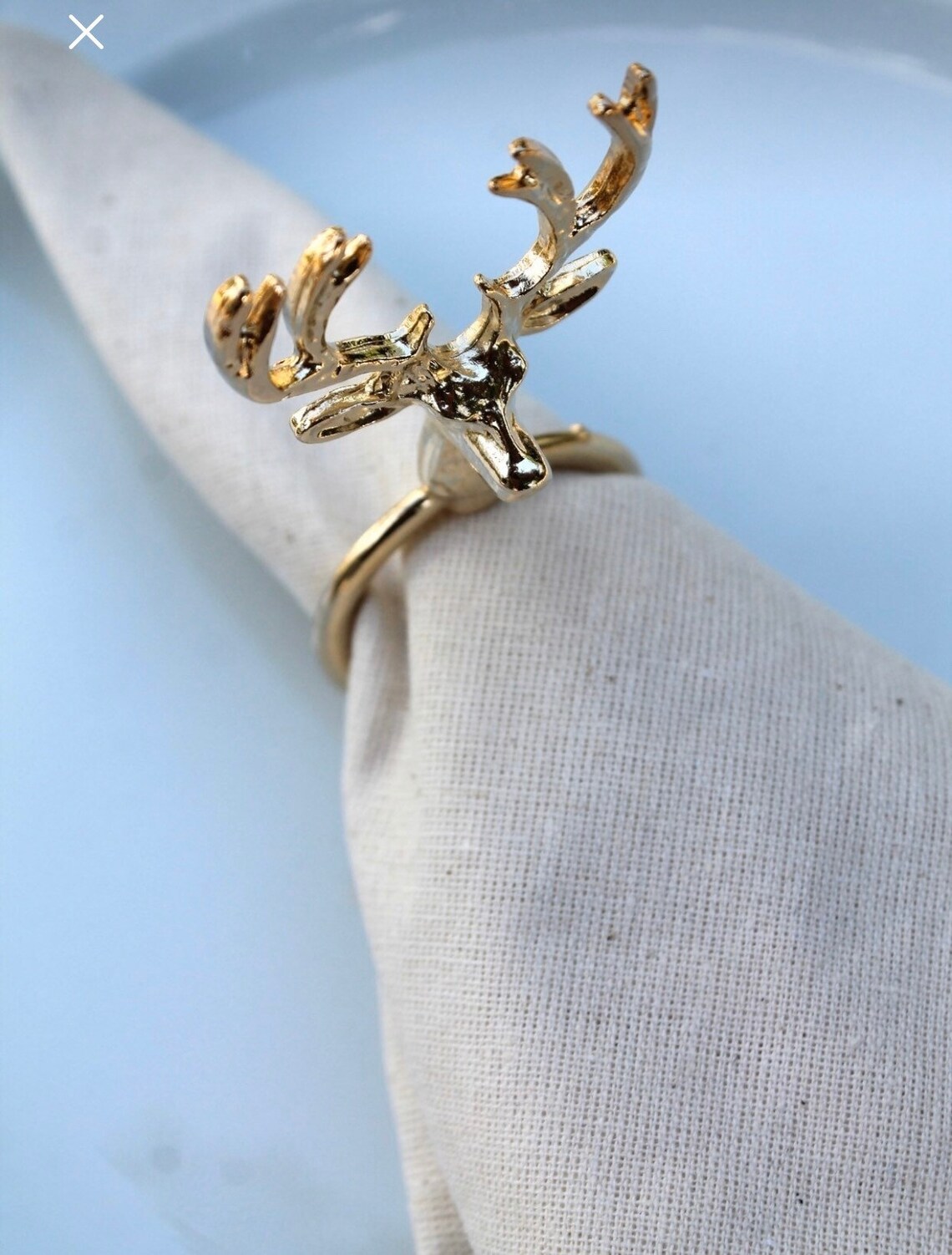 Luxury Christmas Napkin Rings Gold Reindeer Napkin Rings Etsy