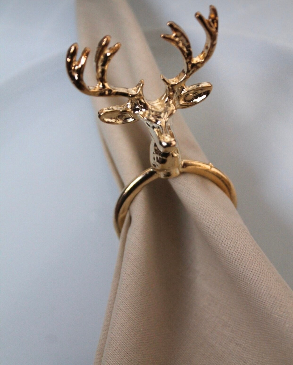 Luxury Christmas Napkin Rings Gold Reindeer Napkin Rings Etsy