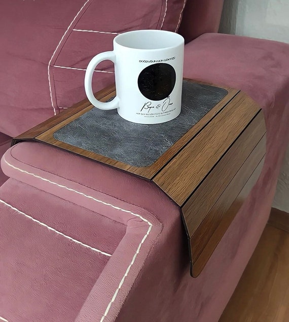 Couch Cup Holder Tray Drink Holder for Couch, Sofa Wooden