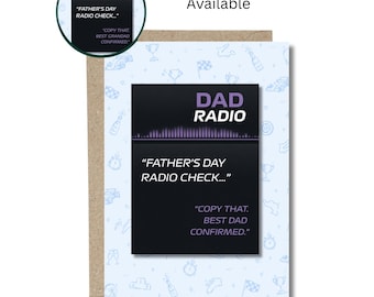 Father’s Day Radio Check Formula One Inspired Greeting Card A5, Grand Prix, Fathering Sunday, Dad Grandad Funny F1 Card, UK
