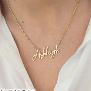 Handwriting Name Necklace, Signature Name Necklace, Cursive Font Necklace, Dainty Nameplate Necklace, Script Name Necklace, Custom Name Plat