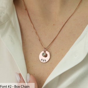 Angel Number Necklace With Birthstone, Angel Number Jewelry, Personalized Angel Number Necklace, Angel Number Necklace Gold, Healing Necklac
