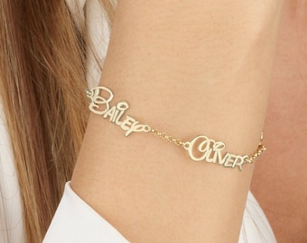Multiple Name Bracelet, Personalized Family Name Bracelet, Multiple Name Jewelry, Kids Name Bracelet, Custom Mother Bracelet with Kids Names