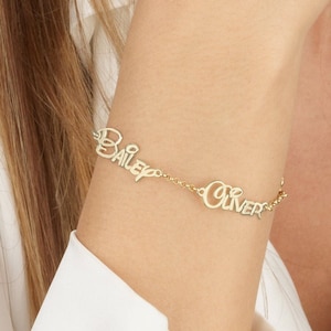 Multiple Name Bracelet, Personalized Family Name Bracelet, Multiple Name Jewelry, Kids Name Bracelet, Custom Mother Bracelet with Kids Names