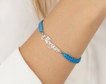 Personalized Macrame Name Bracelet, Custom Friendship Bracelet Woven, String Name Bracelet, Adjustable Cord Bracelet, Summer Name Bracelet