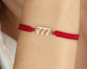 Personalized Macrame Angel Number Bracelet, Custom Friendship Angel Number Bracelet, Thread Birth Year Bracelet, Adjustable Cord Bracelet