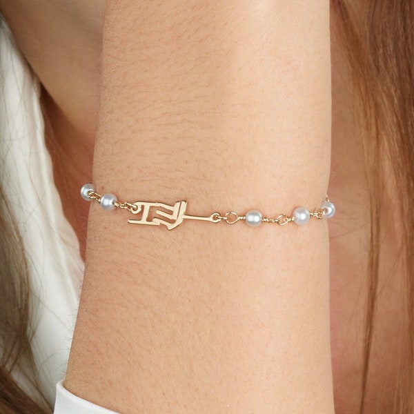 Bracelet prénom personnalisé avec perles japonaises pour femme, bijoux prénom en kanji katakana hiragana, cadeau pour amoureux des dessins animés, bracelet japonais personnalisé