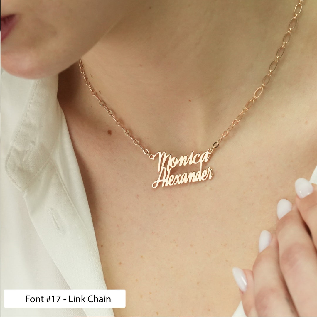 Two name nameplate necklace Clearance