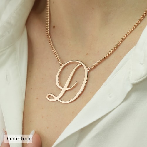 Letter Pendant Necklace, Initial Necklace, Big Letter Necklace, Large Initial Pendant Necklace, Statement Necklace, Letter Jewelry Necklace