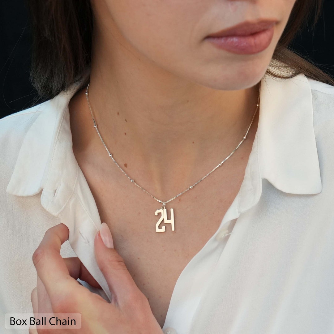 Sports Number Necklace, Basketball Number Necklace, Number Pendant Gold
