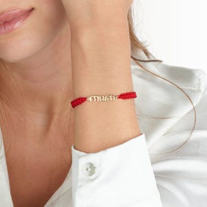 Personalized Macrame Thai Name Bracelet, Lao Name Bracelet, Thai Nameplate Bracelet ,Dainty Thai Name Jewelry, Thai Bracelet Charm, Lao Gift