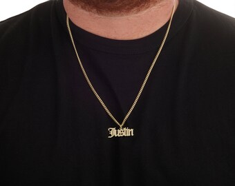 Mens custom name necklace sale