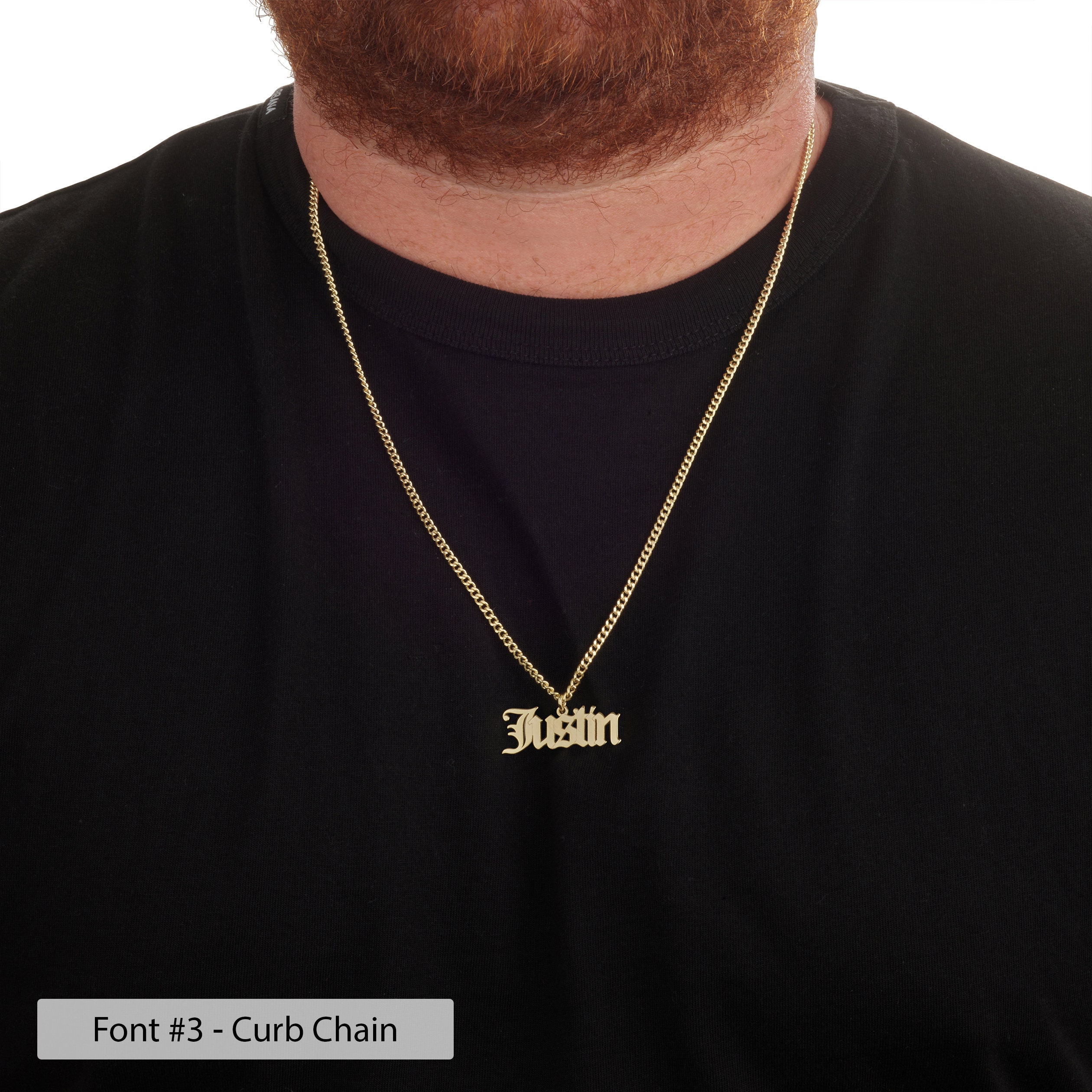 Name Necklace For Men Personalized Men s Necklace Men Name Plate Necklace Custom Necklace For Men Figaro Necklace With Pendant Curb Chain