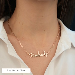 Script Name Necklace, Cursive Name Necklace, Dainty Nameplate Necklace Gold, Name Jewelry Necklace, Custom Necklace Name, Name Plate Pendant