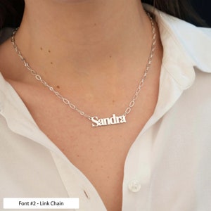 Bold Font Name Necklace, Personalized Nameplate Necklace, Bold Script Necklace, Thick Name Plate Necklace, Necklace With Name Custom Gift
