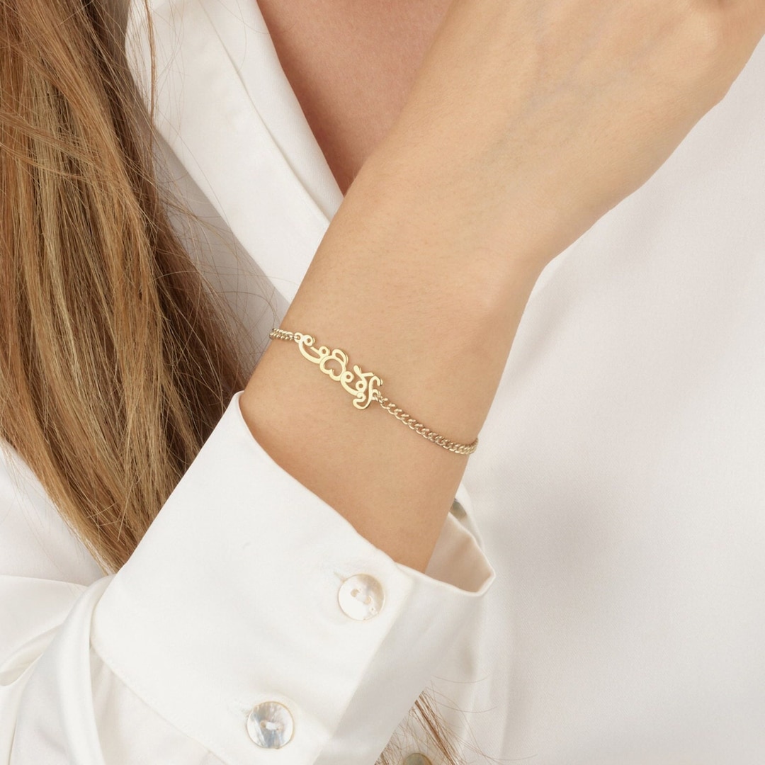 Personalized Telugu Name Bracelet, Hindi Name Bracelet in Telugu