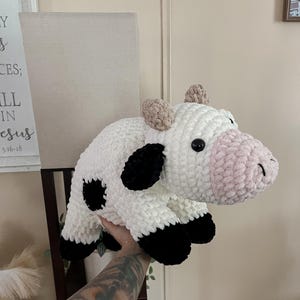 Jumbo Kuh Plüsch | Gehäkelte Kuh Plushie | Gehäkelte Kuh