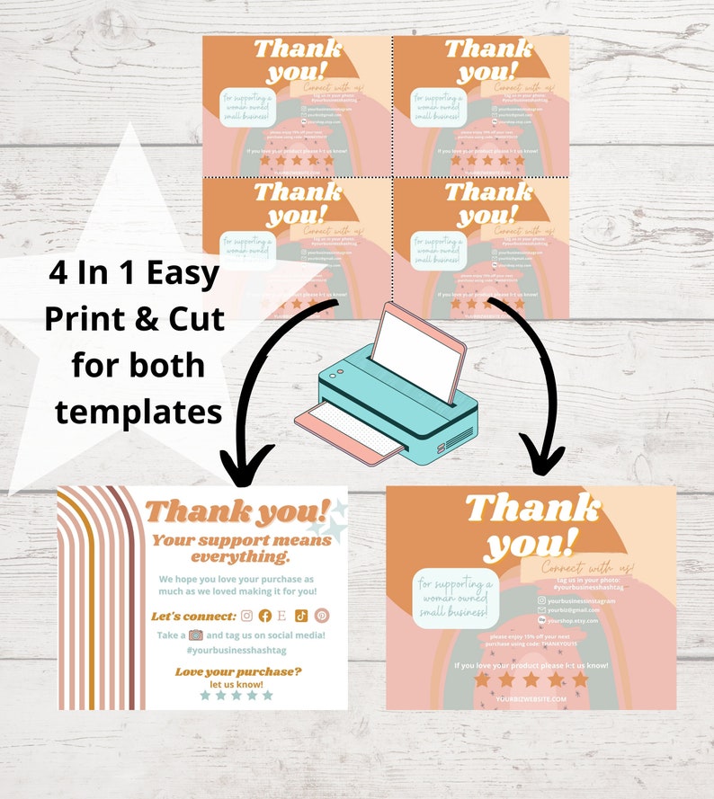 EDITABLE INSTANT DOWNLOAD Thank You Card Printable Thank You Card Small ...
