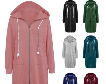 BabyYoung Women Hooded Thick Zip Up Modern Long Sleeve Mid Long Outwear BabyYoung Women Hooded Thick Zip Up Modern Long Sleeve Mid Long Outwear