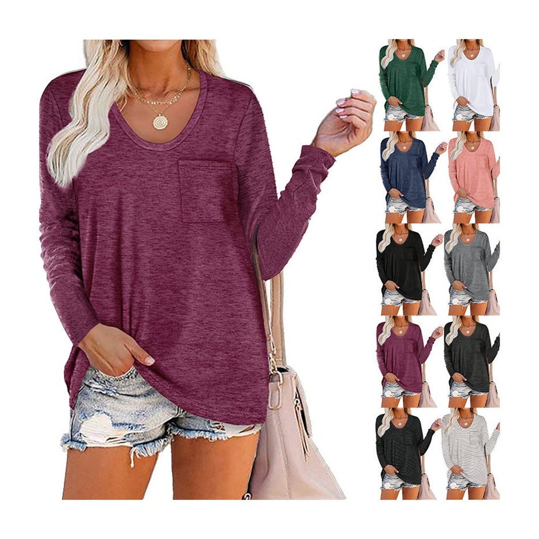 Haute Edition Long Sleeve Heather Scoop Neck Long Sleeve - Etsy