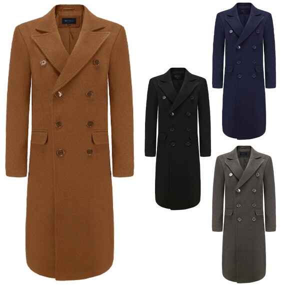wool blend knee length coat