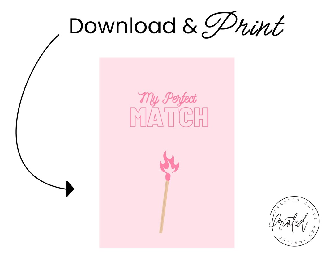 Valentine's Card Printable Tinder Card for Her Valentine's for Him ...