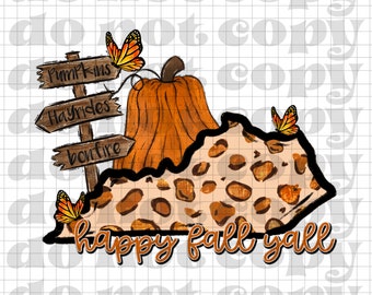 Happy Fall Yall KY PNG digital download