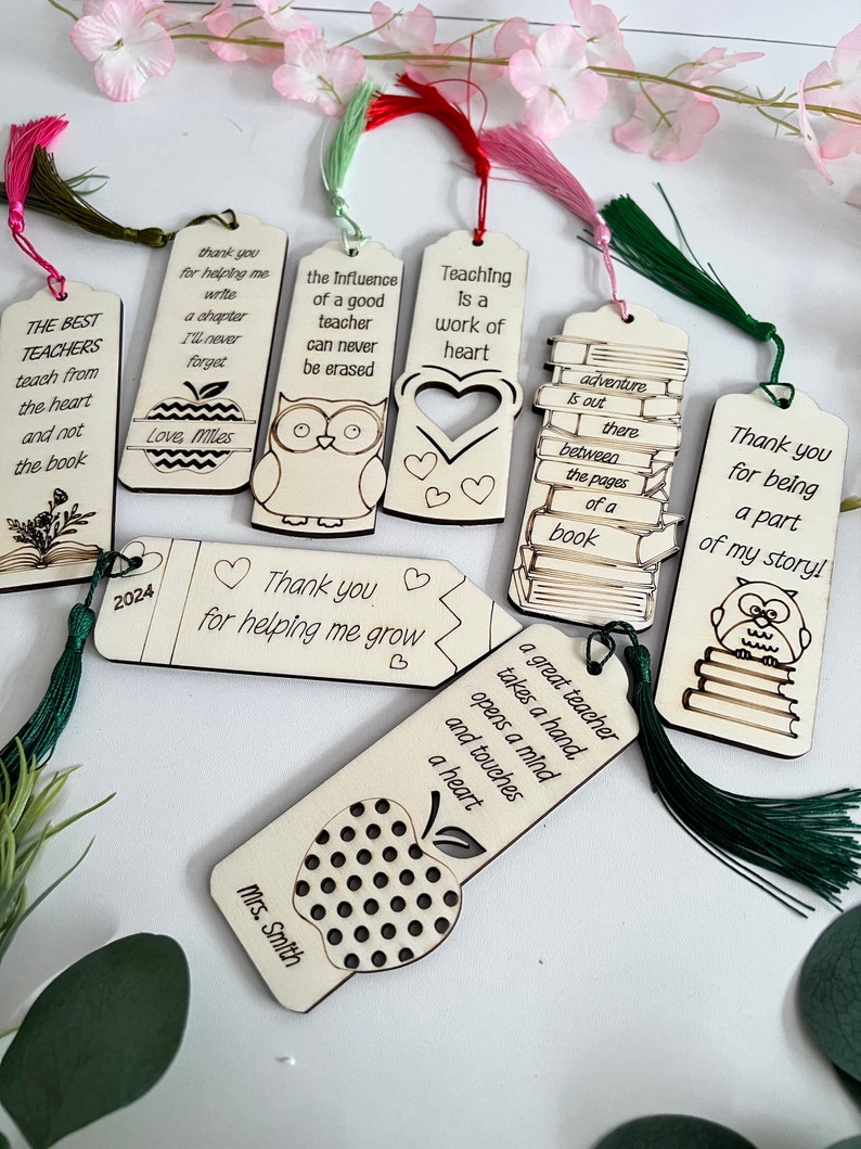 Laser Cut Teacher Bookmarks: Appreciation Gift SVG DXF Bundle (digital ...
