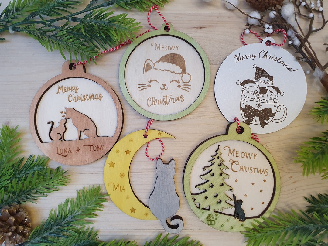 Bundle of Cat Lovers Xmas Ornaments Bauble Christmas Digital Download ...