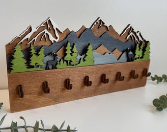 Layered Mountains Key Holder SVG Laser Cut File (Digital Download)
