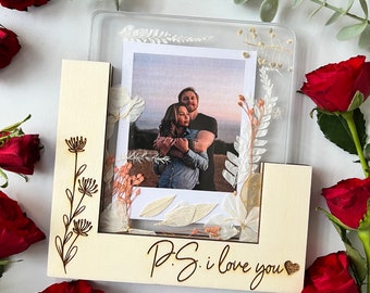 I love you Photo Frame with acrylic glass Lasercut file Glowforge SVG Digital Download Editable, Wedding gift, Anniversary Photo Frame