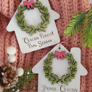 Bundle Christmas Ornament SVG DXF Laser cut file for Glowforge Angel wings reindeer first home house winter digital file