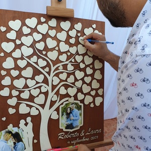 Tree of Life Wedding Guest Book SVG DXF: Wood Leaves (Digital File)