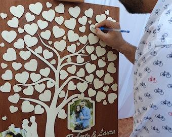Tree of Life Wedding Guest Book SVG DXF: Wood Leaves (Digital File)