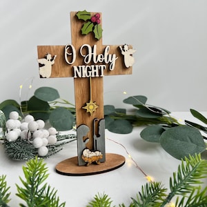 Nativity Scene Cross: Christian Laser Cut File (SVG DXF)