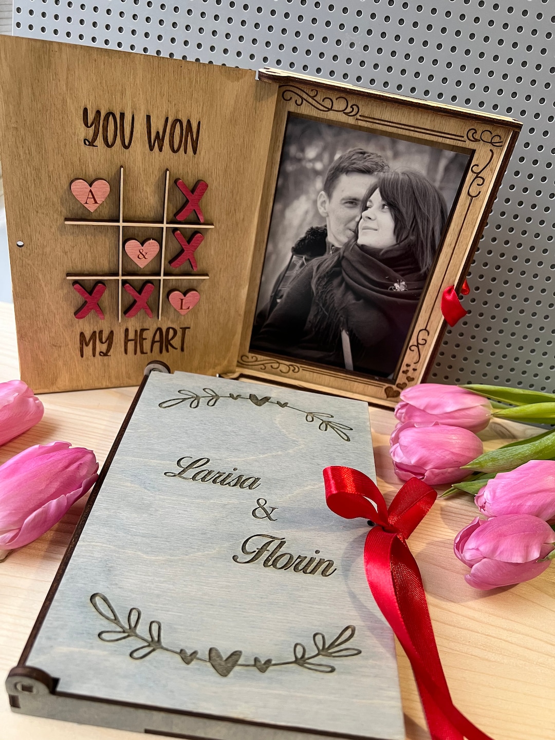Valentine's Love Couple Photo Frame Book Case Lasercut Etsy