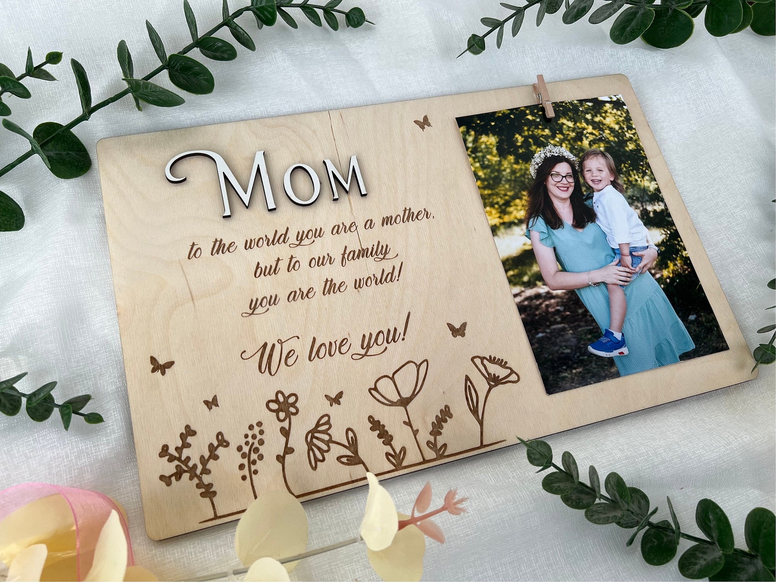 Moms Day Photo Frame Mothers Day Photo Frame Flowers Digital Etsy