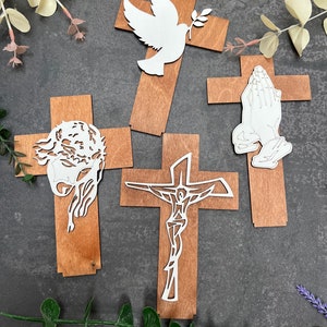 Bundle von 4 Christian Jesus Ostern Thema Kreuz überlagerte digitale Datei SVG DXF Download sofort Ostern religiöse Laser-Schnitt Glowforge