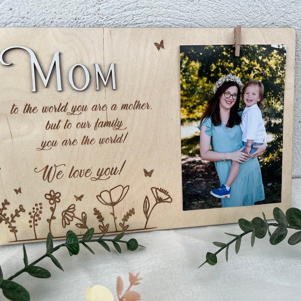 Moms Day Photo Frame, Mothers Day Photo Frame, Flowers Digital File Instant Download Lasercut Glowforge